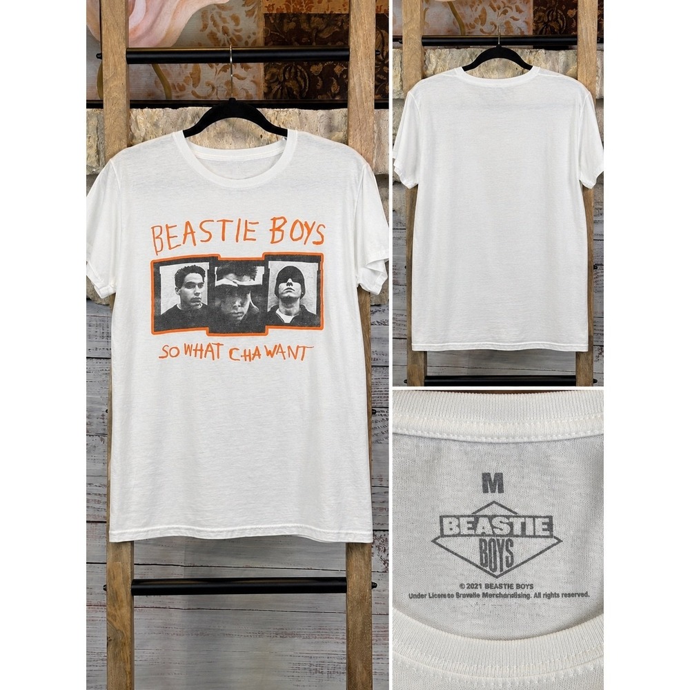 Beastie Boys So What Cha Want Graphic Band T-Shirt White Medium